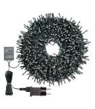 String LED Lights  - Cold White with Green Cable - 30,5+4m   (1500 LED) String Lights