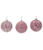 Ornamet Ball Set 4pcs (3 Assorted) - Pink - 10cm Ornamet Ball Set 4pcs (3 Assorted) - Pink - 10cm