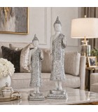 Decoartaive Buddha - Poly - Silver - 2pcs