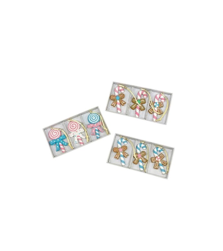 Ornament Candy - Pink/Blue - 5.5x8.5cm - 3 Designs Ornament Candy - Pink/Blue - 5.5x8.5cm - 3 Designs