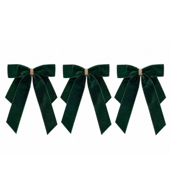 Decorative Bow Set of 3 - Green - 15cm Decorative Bow Set of 3 - Green - 15cm