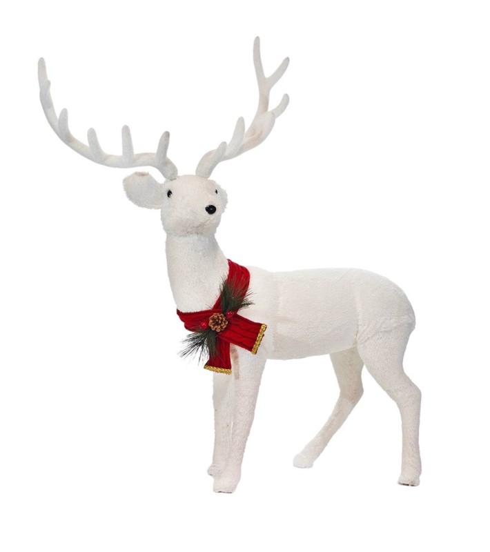 Christmas Decorative Reindeer - White - 110cm Christmas Decorative Reindeer - White - 110cm
