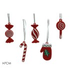 Ornaments Candy - Red H7cm (5deisgns)