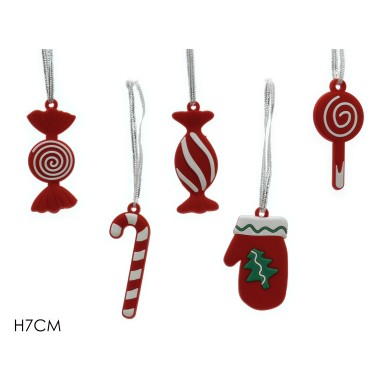Ornaments Candy - Red H7cm (5deisgns)