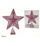 Ornament Top Tree Star - Pink 30cm