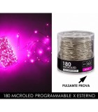 Λαμπάκια LED σειρά σε σύρμα χαλκού ασημένιο - Ροζ 180microled με πρόγραμμα Λαμπάκια LED σειρά σε σύρμα χαλκού ασημένιο - Ροζ 180microled με πρόγραμμα