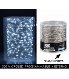 Led Lights String on Silver copper wire - Cold White 300microled programmable