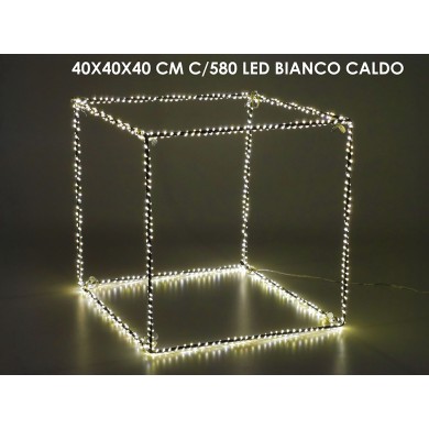 3D Floor Design with LED Ligts Cube - Warm White 40x40x40cm 580LED 3D Floor Design with LED Ligts Cube - Warm White 40x40x40cm 580LED