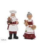 Decorative Figurines - Santa & Wife - Red - H29cm (2 designs) Decorative Figurines - Santa & Wife - Red - H29cm (2 designs)