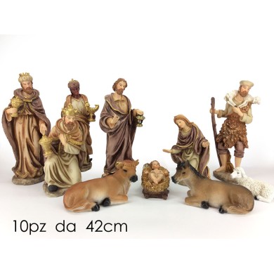 Decorative Christmas Nativity Set - H42cm (11pcs)