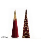 Decorative Christmas Cone - Bordeux with Glitter 60cm (2 desigs) Decorative Christmas Cone - Bordeux with Glitter 60cm (2 desigs)
