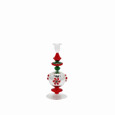 Candle Holder - Candy - Green/Red - H25cm