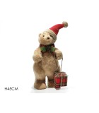 Decorative Bear with Present - Brown H45cm