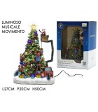Decorative Christmas Tree - Movement/Sound/Lights - Red/Gold - H50cm