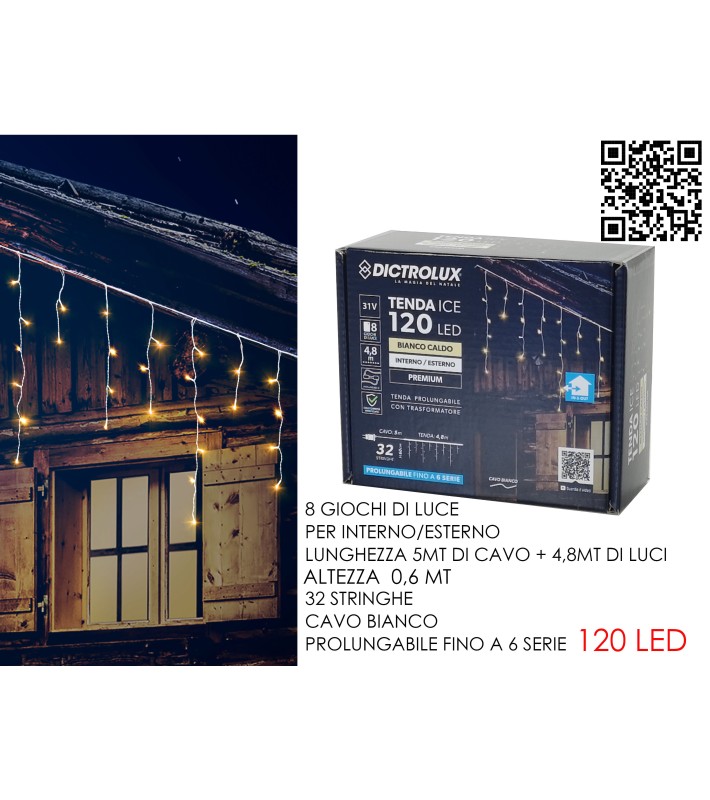LED Curtain Lights - Warm White LED - 4.8m x 0.6m 120 LEDs LED Curtain Lights - Warm White LED - 4.8m x 0.6m 120 LEDs