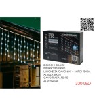 Λαμπάκια LED Κουρτίνα με διάφανο σύρμα - Κρύο Λευκό 6M 330LED Λαμπάκια LED Κουρτίνα με διάφανο σύρμα - Κρύο Λευκό 6M 330LED