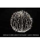 Κρεμαστή Διακόσμηση με Σφαίρα LED - Κρύο Λευκό D50cm 120LED ανοιγοκλείνουν