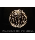 Hanging Decoration with LED Sphere - Cold White D30cm 120LED twinkle