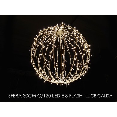 Κρεμαστή Διακόσμηση με Σφαίρα LED - Κρύο Λευκό D30cm 120LED ανοιγοκλείνουν Κρεμαστή Διακόσμηση με Σφαίρα LED - Κρύο Λευκό D30cm 120LED ανοιγοκλείνουν