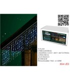 Λαμπάκια LED Κουρτίνα με λευκό σύρμα - Ζεστό Λευκό 304LED ανοιγοκλείνουν - L400XH65CM Λαμπάκια LED Κουρτίνα με λευκό σύρμα - Ζεστό Λευκό 304LED ανοιγοκλείνουν - L400XH65CM