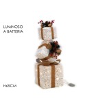 Decorative Presents 3 Packages with LED - White H65cm Decorative Presents 3 Packages with LED - White H65cm