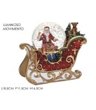 Decorative Snowball - Sleight - Multicolor - H16cm - LED/Music/Movement