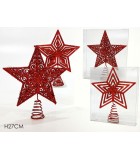 Ornament Star Tree Top - Red 27cm (4 designs)