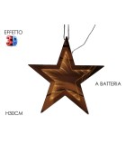 Decorative 3D Star with Light - white/transparent 30cm