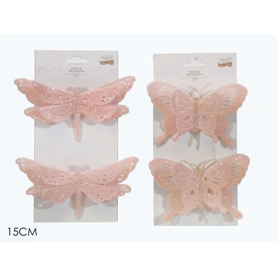 Decorative Set Butterflies - Pink (2 pcs)