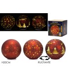 Decorative Ball - Scene - Red - D20cm - Movement/LED (3 designs)