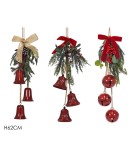Hanging Decoration Bells (3 Assorted) - Red - 62cm Hanging Decoration Bells (3 Assorted) - Red - 62cm