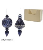 Ornament Drop - Jewl - Blue - 14xH25cm (2 designs) Ornament Drop - Jewl - Blue - 14xH25cm (2 designs)