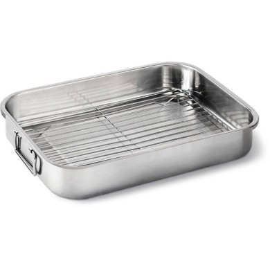 Stainless Steel Roasting Pan with Rack Napoleon - 41.7 × 30.5 × 6.9cm