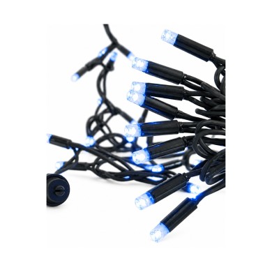100 LED STRING LIGHT 230V IP65 WITH CONNECTOR GREEN WIRE BLUE LED PER 10 CM. 100 LED STRING LIGHT 230V IP65 WITH CONNECTOR GREEN WIRE BLUE LED PER 10 CM.