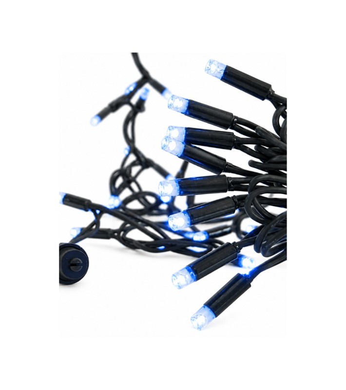 100 LED STRING LIGHT 230V IP65 WITH CONNECTOR GREEN WIRE BLUE LED PER 10 CM. 100 LED STRING LIGHT 230V IP65 WITH CONNECTOR GREEN WIRE BLUE LED PER 10 CM.