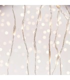 Λαμπάκια LED Κουρτίνα - Λευκό LED με Διαφανές Καλώδιο - Με πρόγραμμα 3mm 240LED