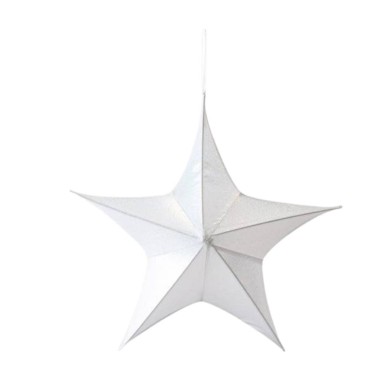 STAR,FABRIC IRIDESCENT WHITE, 80cm STAR,FABRIC IRIDESCENT WHITE, 80cm