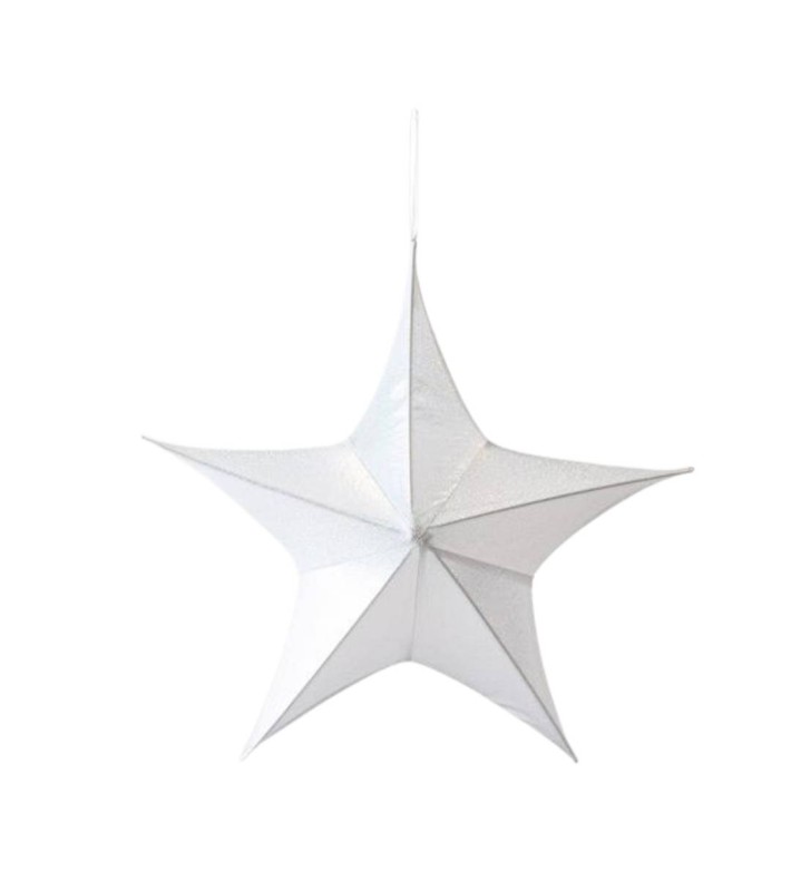 STAR,FABRIC IRIDESCENT WHITE, 80cm STAR,FABRIC IRIDESCENT WHITE, 80cm