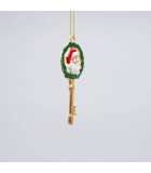 KEY ORNAMENT GOLD WITH SANTA 9X4CM KEY ORNAMENT GOLD WITH SANTA 9X4CM