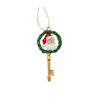 KEY ORNAMENT GOLD WITH SANTA 9X4CM KEY ORNAMENT GOLD WITH SANTA 9X4CM