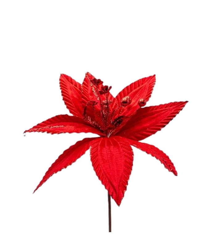 FLOWER RED WITH DISCREET GLITTER LINE 30X20CM FLOWER RED WITH DISCREET GLITTER LINE 30X20CM
