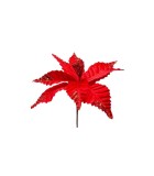 POINSETTIA RED WITH GLITTER ON THE LEAVES 24X15CM POINSETTIA RED WITH GLITTER ON THE LEAVES 24X15CM