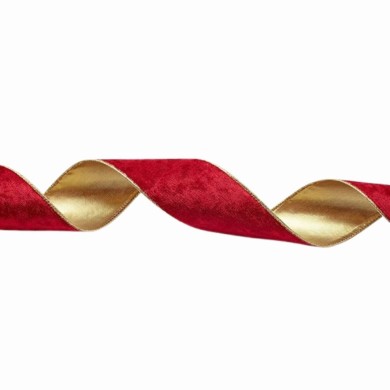 Decorative Ribbon - Double Sided - Red/Gold - 914x6.3cm