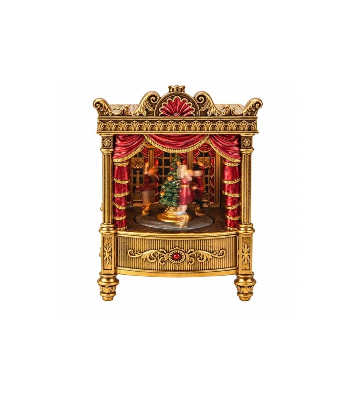 Christmas Theater Stage - Gold - Music & Movement with 5 LEDs - Metal & Plastic - 17.5x13x24cm Christmas Theater Stage - Gold - Music & Movement with 5 LEDs - Metal & Plastic - 17.5x13x24cm
