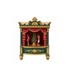 Christmas Theater - Green & Gold - Music & Movement - 5 LEDs - 17.5x13x24cm Christmas Theater - Green & Gold - Music & Movement - 5 LEDs - 17.5x13x24cm