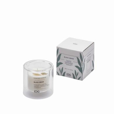 Scented Candle in cluster - Black Cedar - 8xH7,5cm