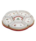 Χριστουγεννιάτικο Σετ Ορεκτικών με Βάση Bamboo - 6 Τεμάχια- Ø 32cm