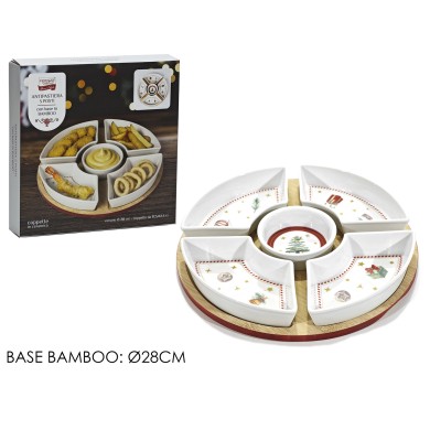 Serving Dish - Festive - White - D28cm