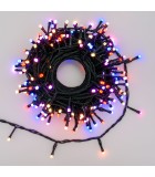 String LED Lights - Multicolor with Green Cable - 16+5m (200 LED) IP44 String Lights