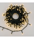 String LED Light Lights - Multicolor with Green Cable - 16+5m (200 LED) IP44 String Lights